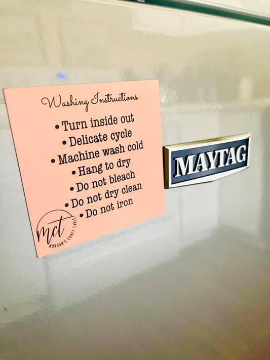 Washing Instructions Magnet